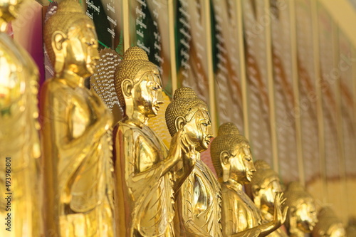 Golden Buddhas in Myanmar photo