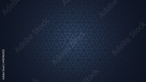 Modern geometric seamless Background, Islamic dark blue ornament vector,  Moroccan, Arabic, Indian, ottoman motifs.