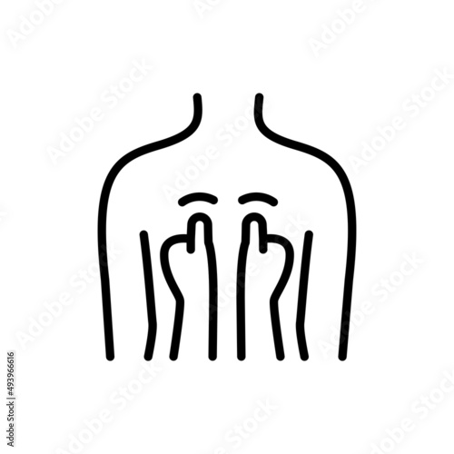 Acupressure line color icon. Physiotherapy, acupuncture.