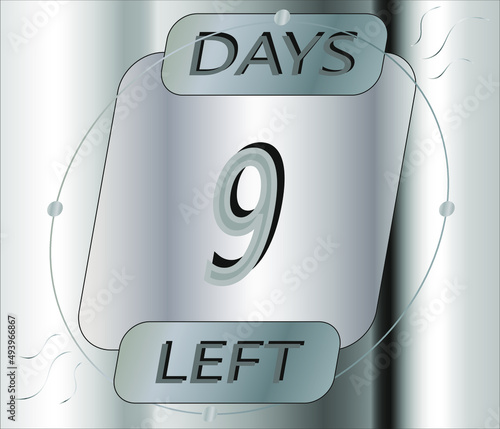 9 days left. vector metal