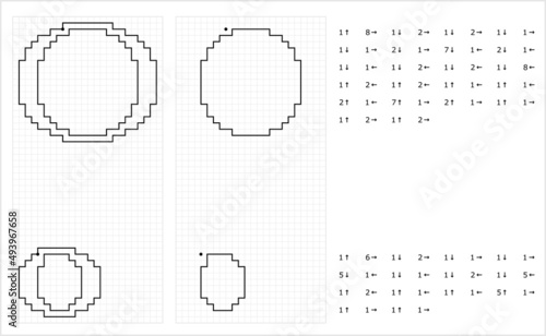 Alphabet O Graphic Dictation Drawing M_2203001