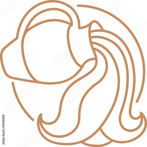 Aquarius Zodiac Sign Line Art Illustration