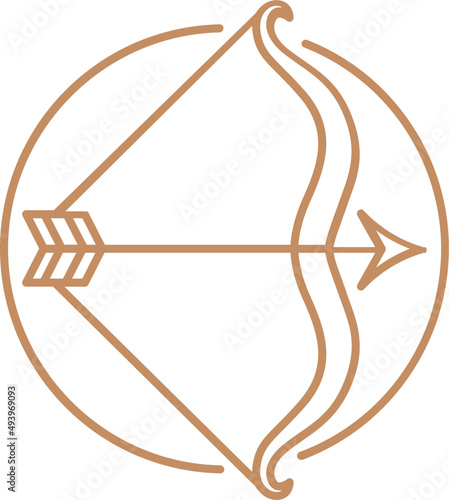 Sagittarius Zodiac Sign Line Art Illustration