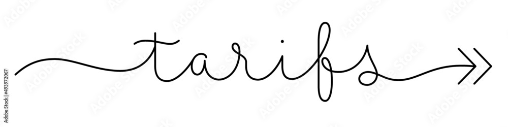 Bannière calligraphique vecteur TARIFS Bannière calligraphique vecteur TARIFS