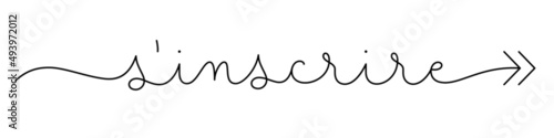 Bannière calligraphique vecteur S'INSCRIRE