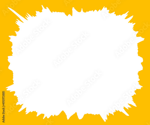 White splash on a yellow background