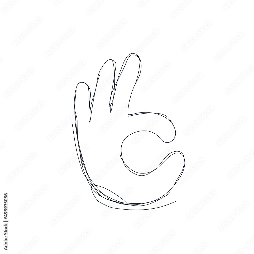 OK hand sign on a light background
drawing OK hand sign on a light background
drawing
