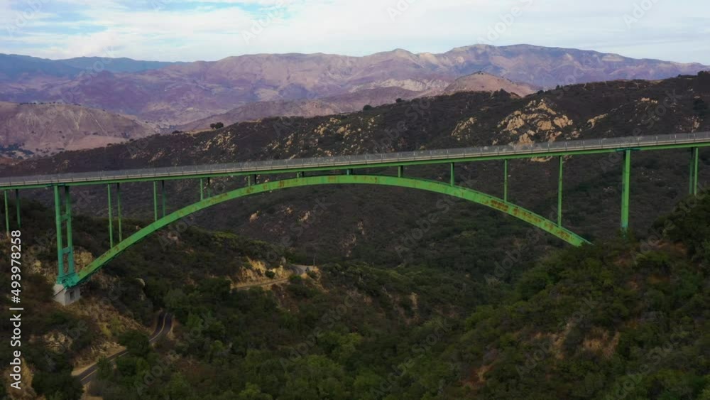 Bixby Creek Bridge On The Big Sur Coast Of California - aerial drone shot Bixby Creek Bridge On The Big Sur Coast Of California - aerial drone shot