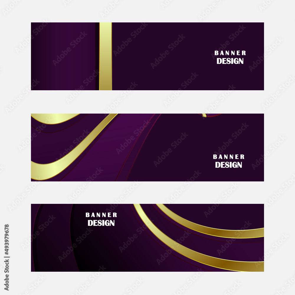 Fototapeta premium Set of purple banner design