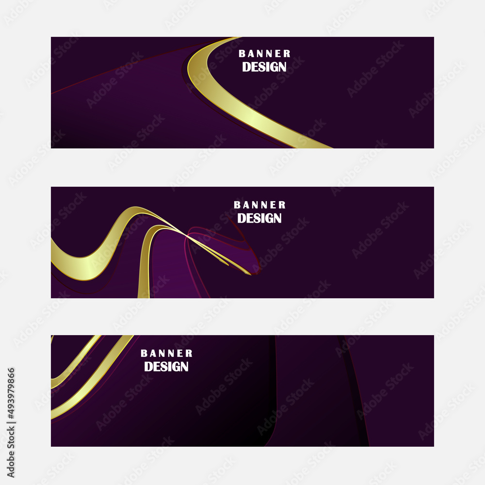 Fototapeta premium Set of purple banner design