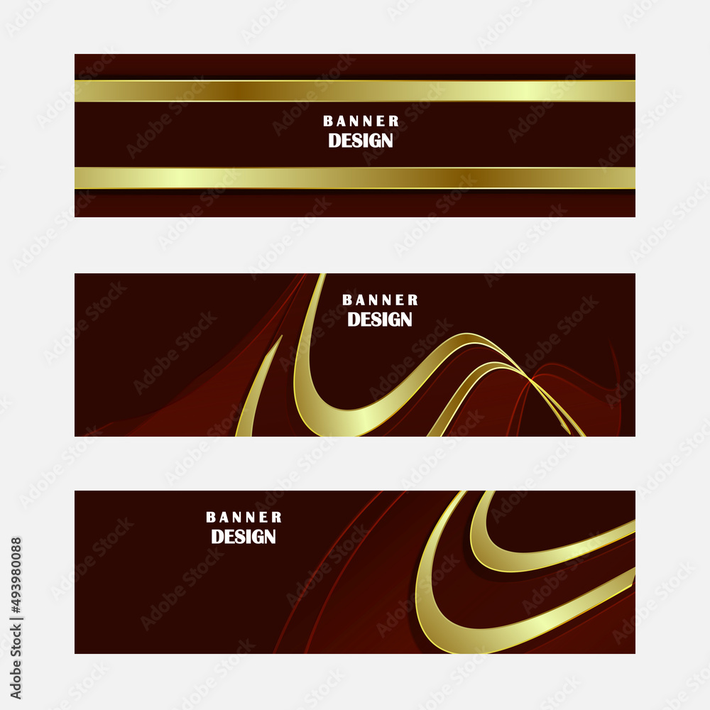 Fototapeta premium Set of dark red banner background vector