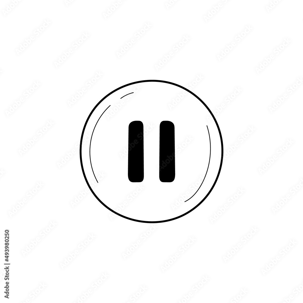 Pause doodle outline icon. Pause isolated button drawing element. Vector illustration Pause doodle outline icon. Pause isolated button drawing element. Vector illustration