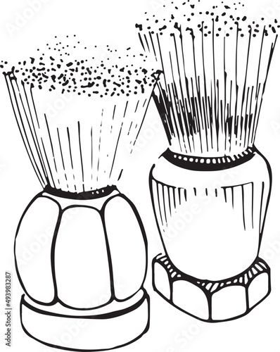 Shaving Brushes Contour Illustration
