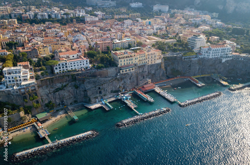Views of seaside Sorrento. Aerial drone photo  Sorrento  Italy