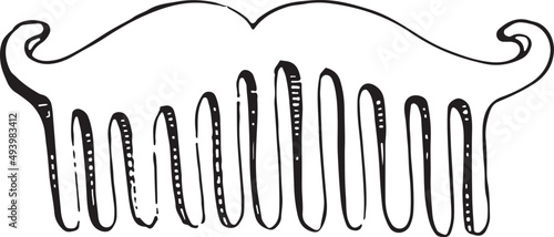 Mustache Brush Contour Illustration