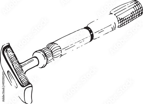 Razor for Shaving Contour Illustration