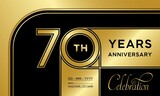 70th anniversary logo. Anniversary celebration logo design golden anniversary for booklet, flyer, magazine, brochure poster, web, invitation or greeting card. vector illustrations.