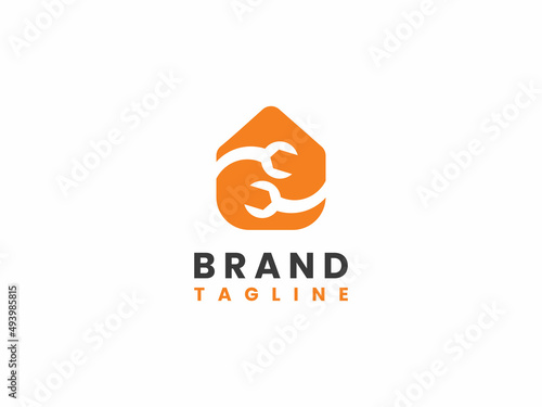 creative house fix logo template, home repair logo