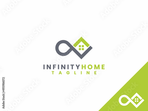 infinity home logo template, infinity and home concept