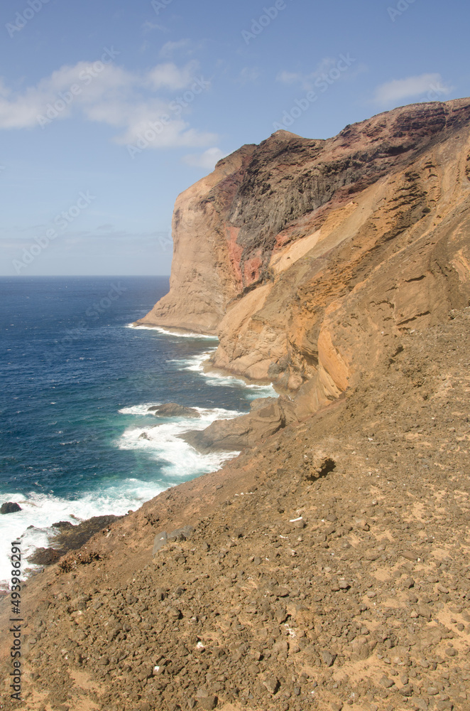 Sea cliff in Montana Clara. Integral Natural Reserve of Los Islotes. Canary Islands. Spain.