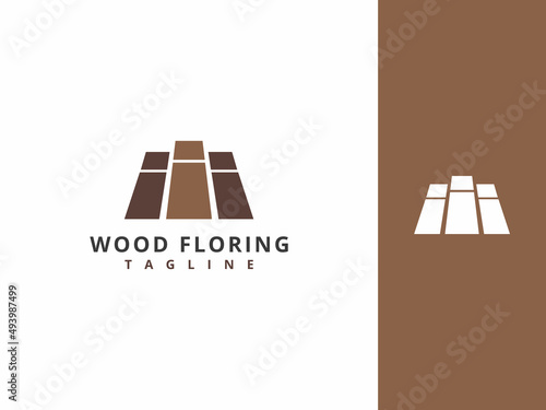 creative wood flooring logo template