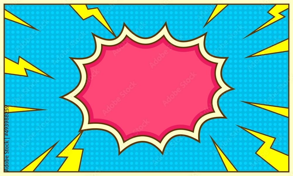 Blank comic cartoon background with thunder flash Blank comic cartoon background with thunder flash