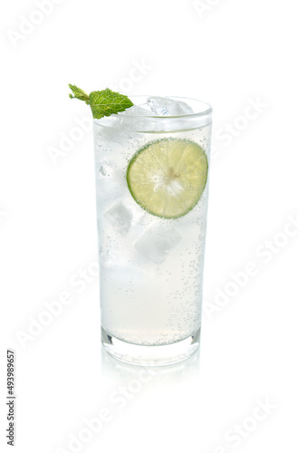 lime Lemon soda drink with ice
