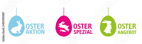 Osteraktion - Oster Spezial - Osterangebot, Grafik für Werbung und Promotion mit deutschem Text