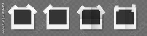 Retro blank photographs to insert any images. Blank photographs isolated on background. Vector illustration.