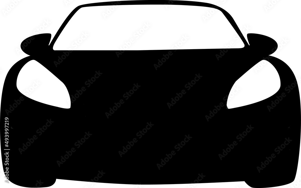 Frontal view of a car icon with a white background Stock Vector | Adobe ...