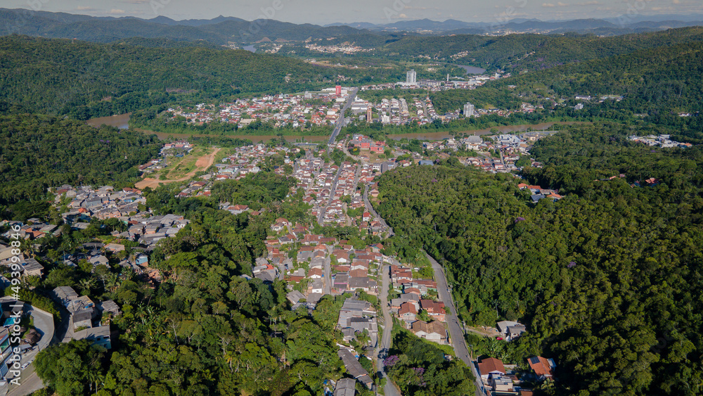 Panoramic aerial image of the city of Blumenau