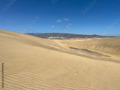 Maspalomas sand dunes on the island of Gran Canaria 