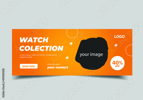 smart watch social media banner Template, smart watch cover Template