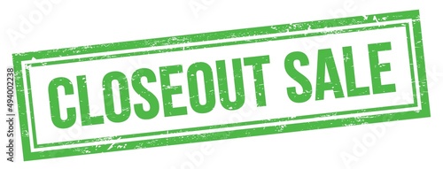 CLOSEOUT SALE text on green grungy vintage stamp.