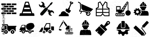 Builder icon vector set. worker illustration sign collection. construction symbol.