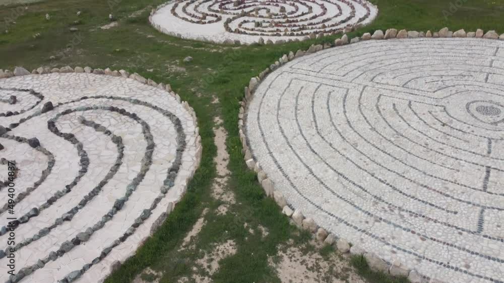 Stones labyrinth on the seacoast in Cyprus. Stones labyrinth on the seacoast in Cyprus.