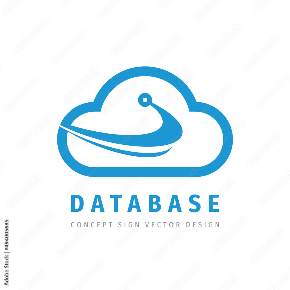 Fototapeta premium Cloud computing hosting icon logo design. Hosting technology sign. Data base logo. Server network connection symbol. Vector illustration. 