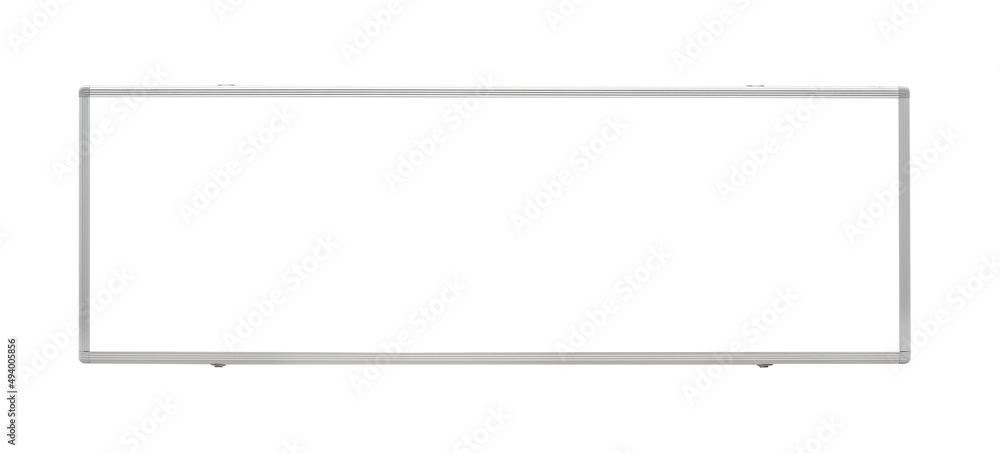 Hanging billboard mockup isolated on white background. Template of an empty information billboard, advertising banner placeholder and poster with clipping path. Hanging billboard mockup isolated on white background. Template of an empty information billboard, advertising banner placeholder and poster with clipping path.