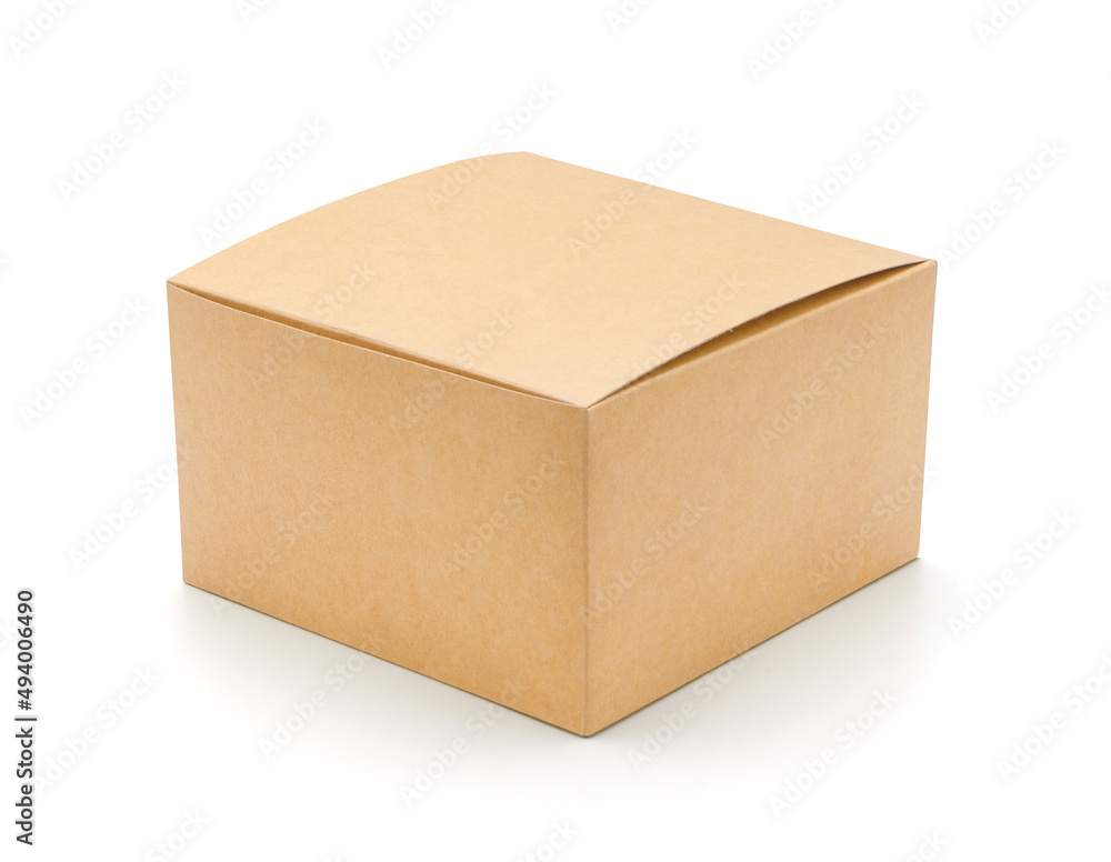 Brown cardboard box isolated on white background with tape. Suitable for packaging. Brown cardboard box isolated on white background with tape. Suitable for packaging.