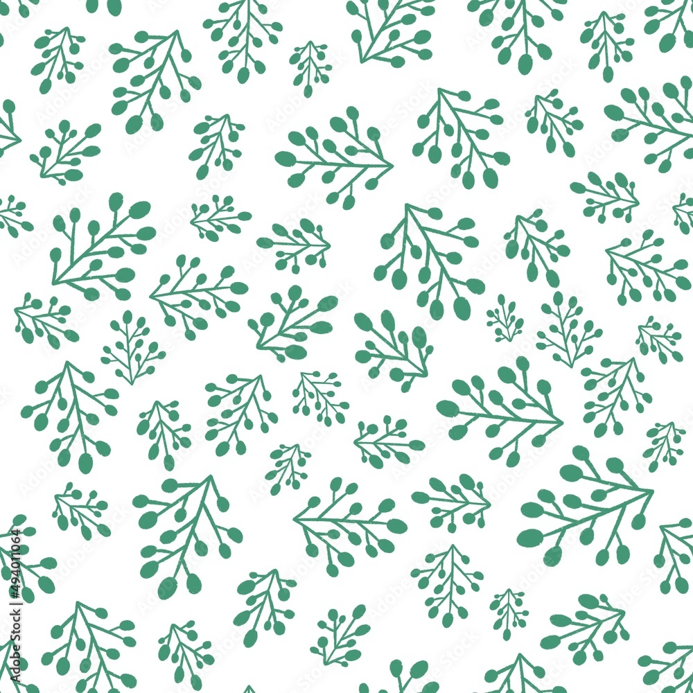 Hand drawn pattern with leaves. Illustration in green tones. Great for decor, textiles, packaging, printing and the internet. Set of leaves in gentle and pastel style. Leaves pattern Hand drawn pattern with leaves. Illustration in green tones. Great for decor, textiles, packaging, printing and the internet. Set of leaves in gentle and pastel style. Leaves pattern