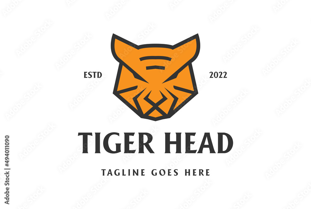 Simple Minimalist Tiger Cat Cheetah Jaguar Puma Leopard Head Face Logo Design Simple Minimalist Tiger Cat Cheetah Jaguar Puma Leopard Head Face Logo Design