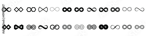 Infinity icon vector set. Mobius loop shape illustration sign collection. unlimited symbol. forever logo.