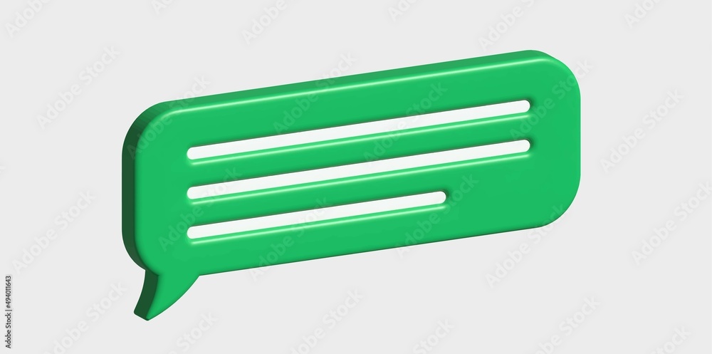 Isometric green speech bubble, dialogue, messenger shape. Isometric green speech bubble, dialogue, messenger shape.