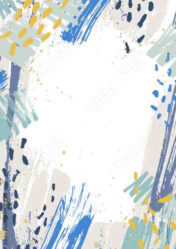 Vertical Background with Abstract Brush Strokes Frame