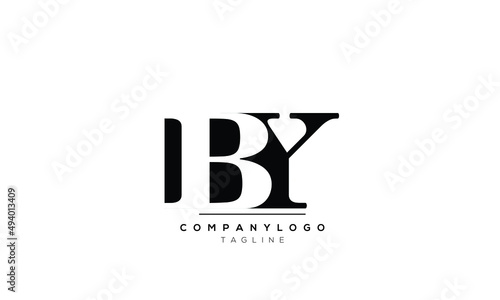 Alphabet letters Initials logo BY.