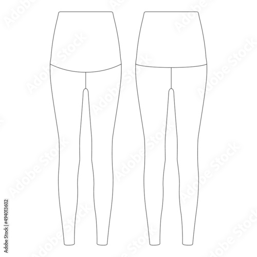 Template women maternity leggings vector illustration flat design outline clothing