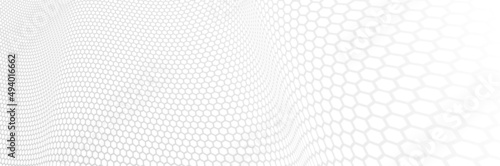 Hexagons pattern in 3D perspective vector abstract background, technology theme network and big data image.