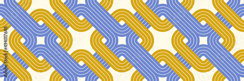 Geometric seamless pattern, vector trendy vintage tiling endless background, geometrical decorative grid.