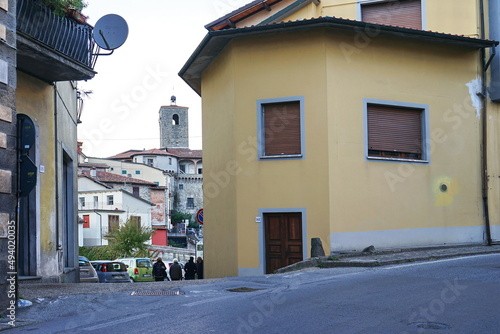 View of Castelnuovo Garfagnana from Nicola Fabrizi street, Tuscany, Italy photo