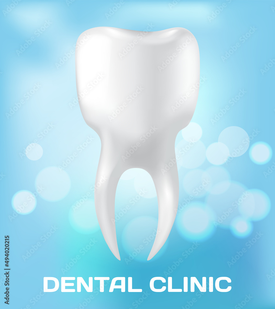 Dental clinic poster vector illustration. Advertising of hospital for teeth treatment. Medical services for installation of dental implant. Human gum with healthy teeth and denture on dentistry banner Dental clinic poster vector illustration. Advertising of hospital for teeth treatment. Medical services for installation of dental implant. Human gum with healthy teeth and denture on dentistry banner
